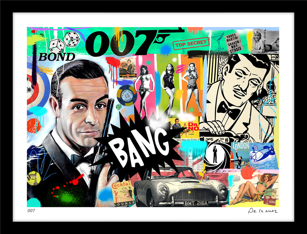 james bond 007 nelson de la nuez pop art copyrighted contemporary art king of pop art film goldfinger