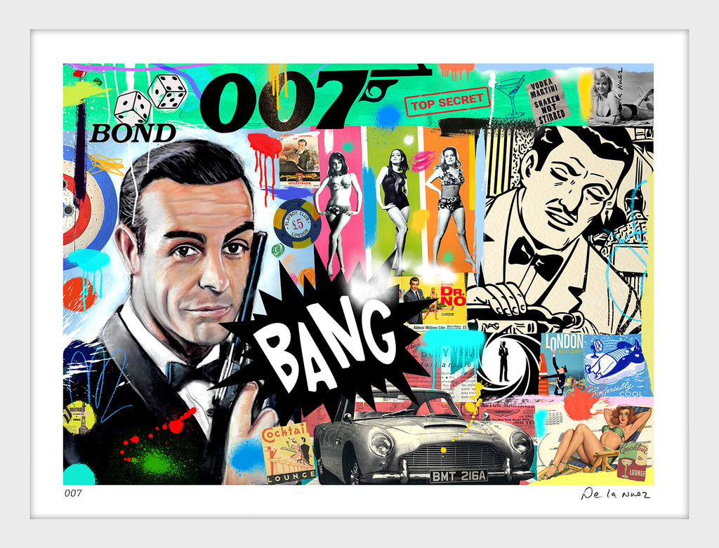 james bond 007 nelson de la nuez pop art copyrighted contemporary art king of pop art film goldfinger