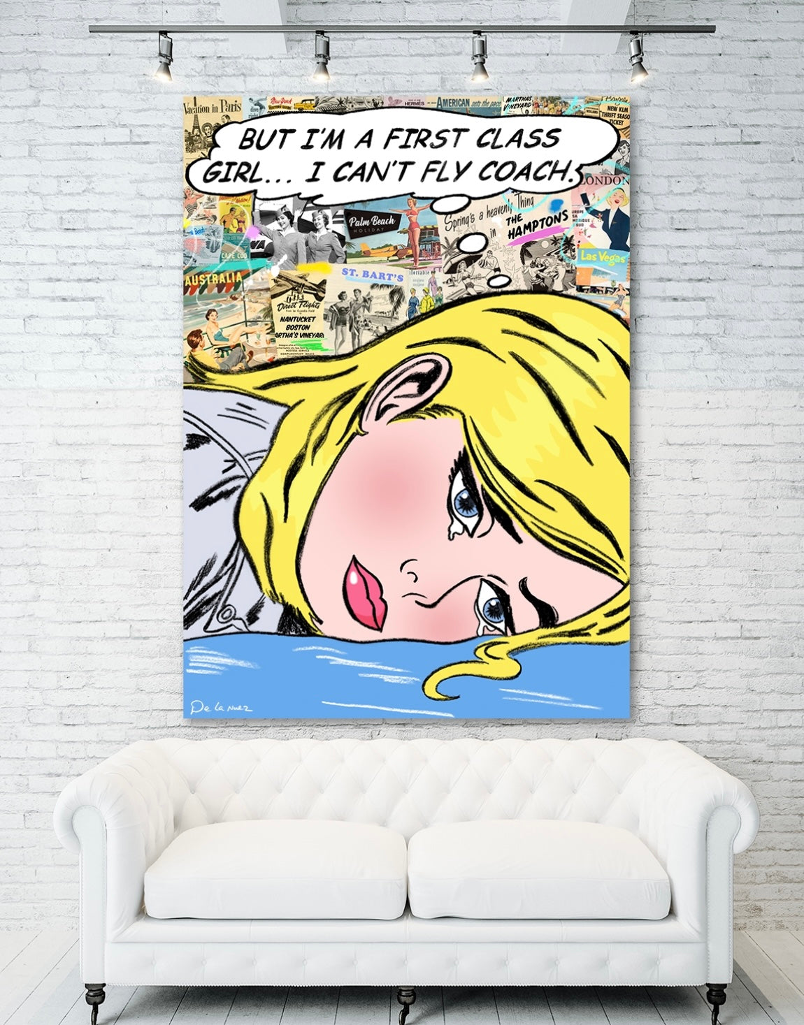 king of pop art nelson de la nuez first class girl material girl travel adventure europe hamptons private jet