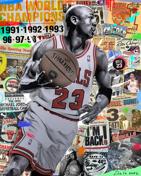 King of Pop Art Nelson De La Nuez Air Jordan Print Michael Jordan Sports Basketball Chicago Bulls NBA