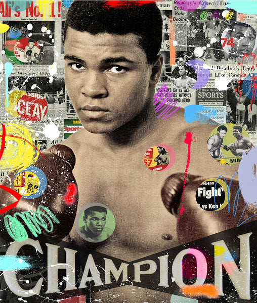 king of pop art nelson de la nuez muhammad ali the greatest boxer boxing sports champion 