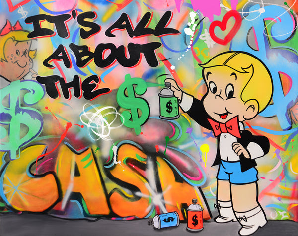 king of pop art nelson de la nuez all about the money graffiti street art richie rich cash wealth 