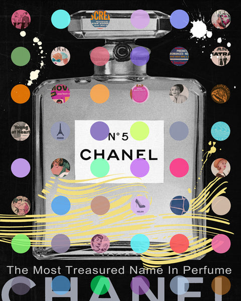 king of pop art nelson de la nuez chanel no. #5 black perfume bottle coco luxury designer