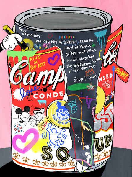king of pop art nelson de la nuez cosmic soup print campbells soup can