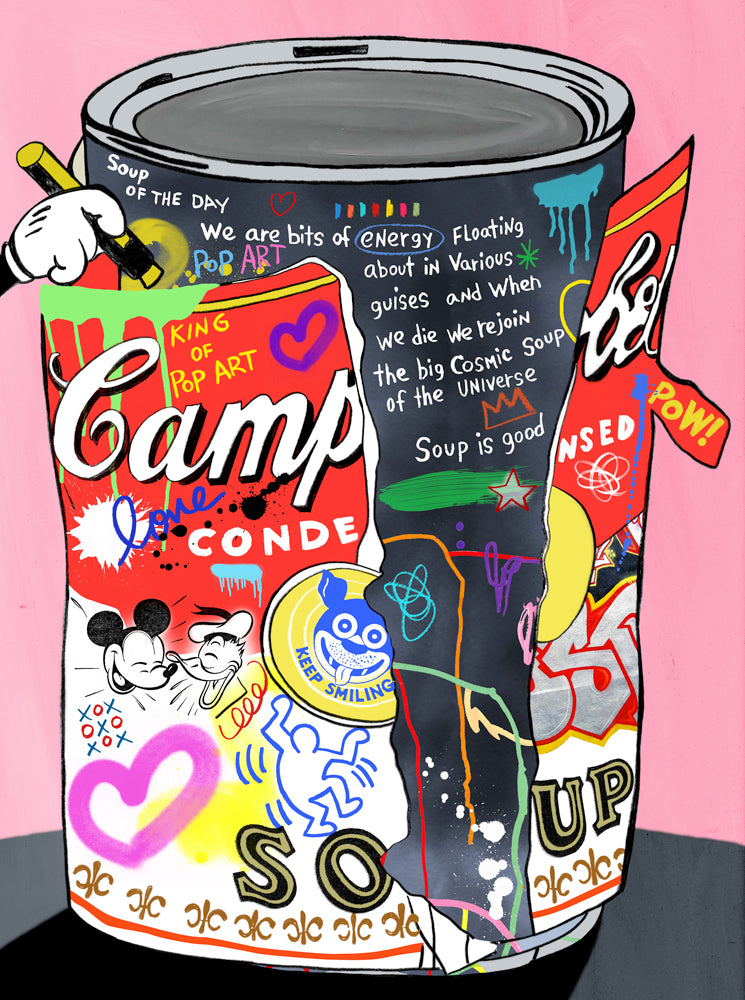 king of pop art nelson de la nuez cosmic soup print campbells soup can