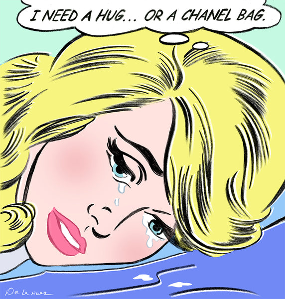 King of Pop Art Nelson De La Nuez Fashion Therapy Print Chanel Bag Luxury Designer Shopping Handbag