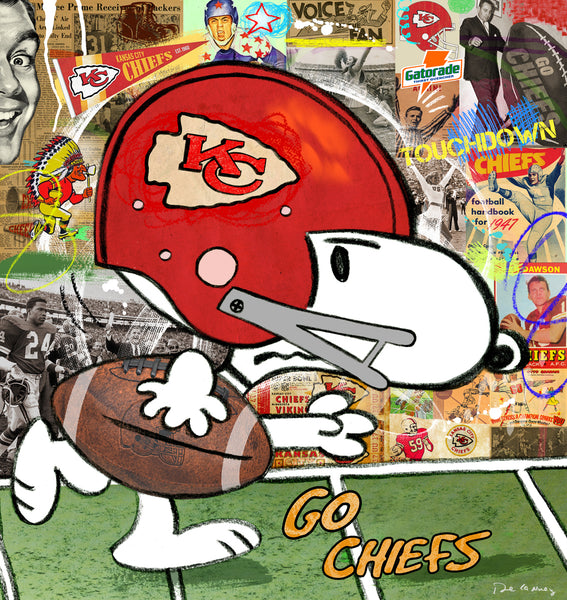 king of pop art nelson de la nuez kansas city chiefs football sports snoopy peanuts