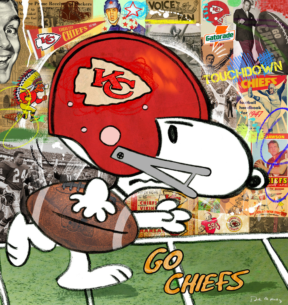 king of pop art nelson de la nuez kansas city chiefs football sports snoopy peanuts