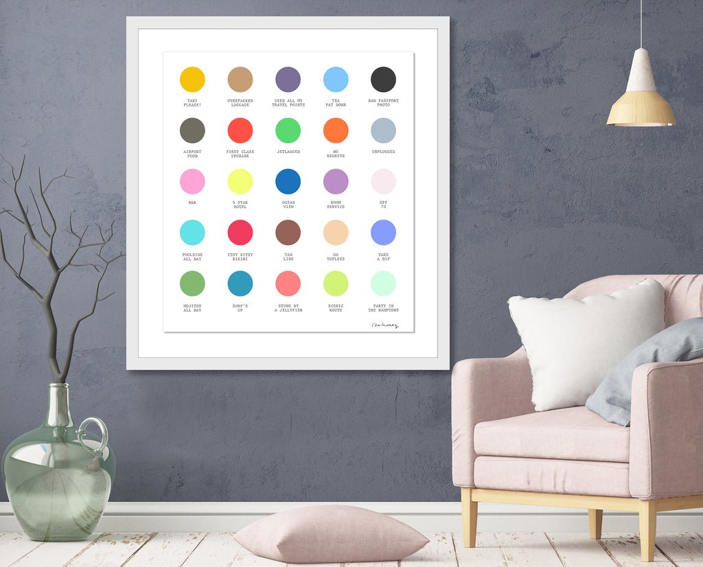 on vacation framed mixed media polka dots travel holiday