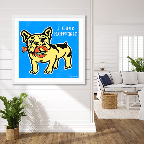 king of pop art nelson de la nuez i love nantucket massachusetts cape cod french bulldog frenchie pet dog puppy bully breed animal bite humor