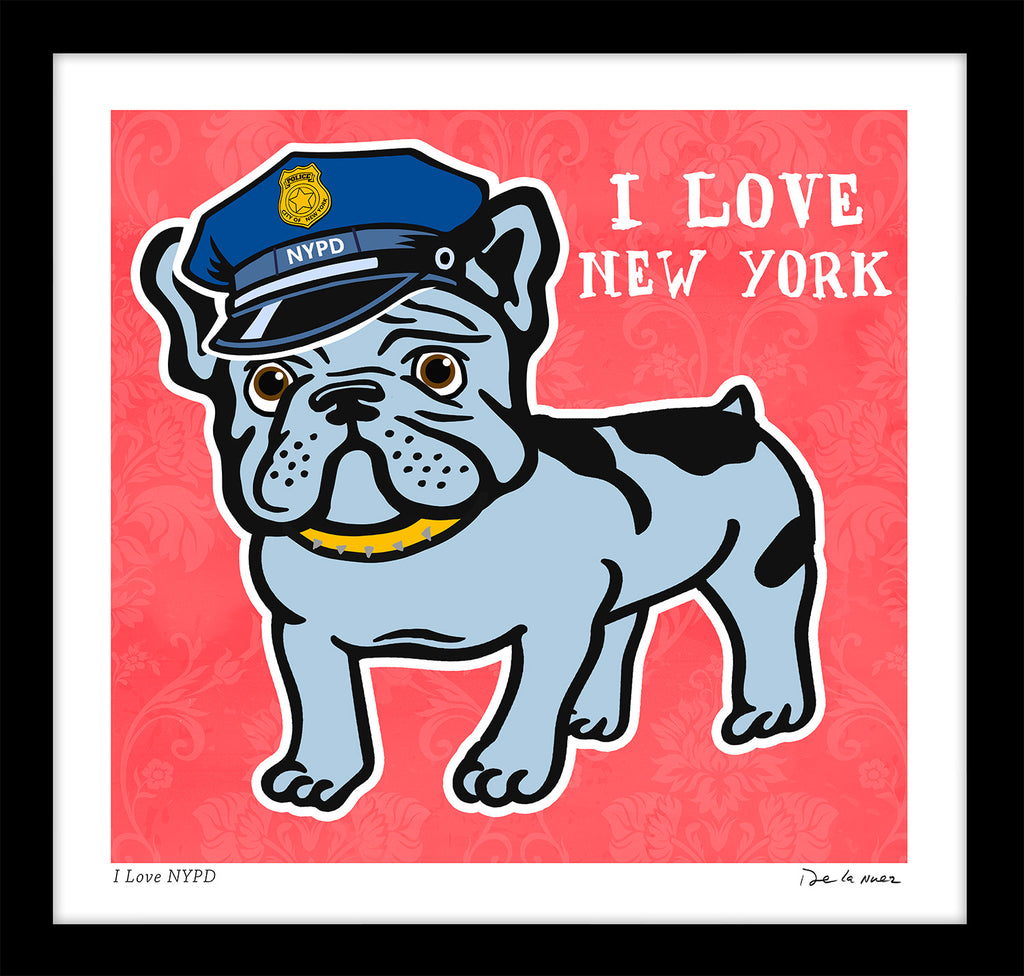 nelson de la nuez pop art contemporary art king of pop art bulldog new york nypd police nyc new york police officer dog french bulldog