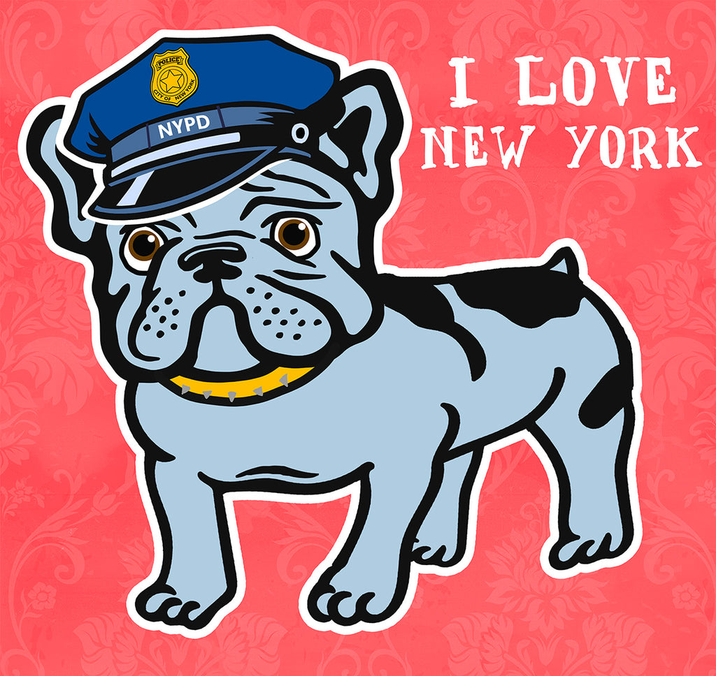 nelson de la nuez pop art contemporary art king of pop art bulldog new york nypd police nyc new york police officer dog french bulldog