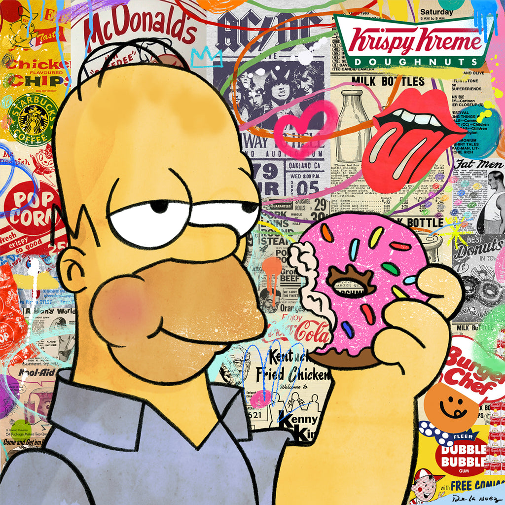 king of pop art nelson de la nuez junk food junkie homer simpson doughnuts donuts fast food dessert sweets yum