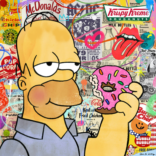 king of pop art nelson de la nuez junk food junkie homer simpson doughnuts donuts fast food dessert sweets yum