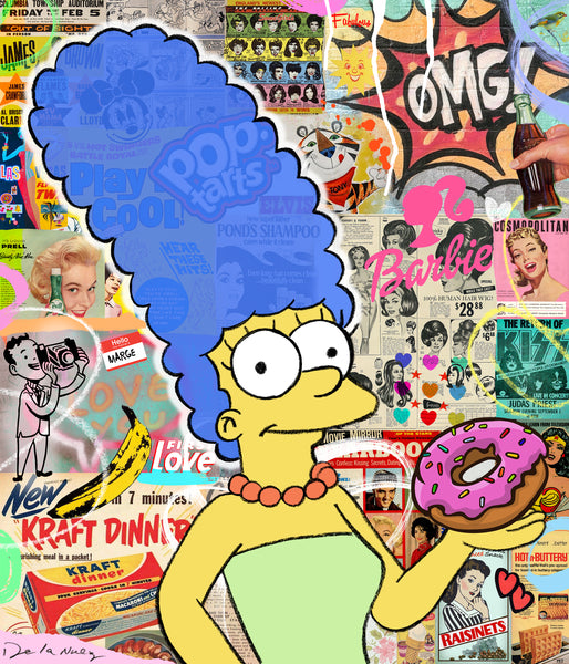 king of pop art nelson de la nuez just fabulous print marge simpson donut doughnut sweets dessert 