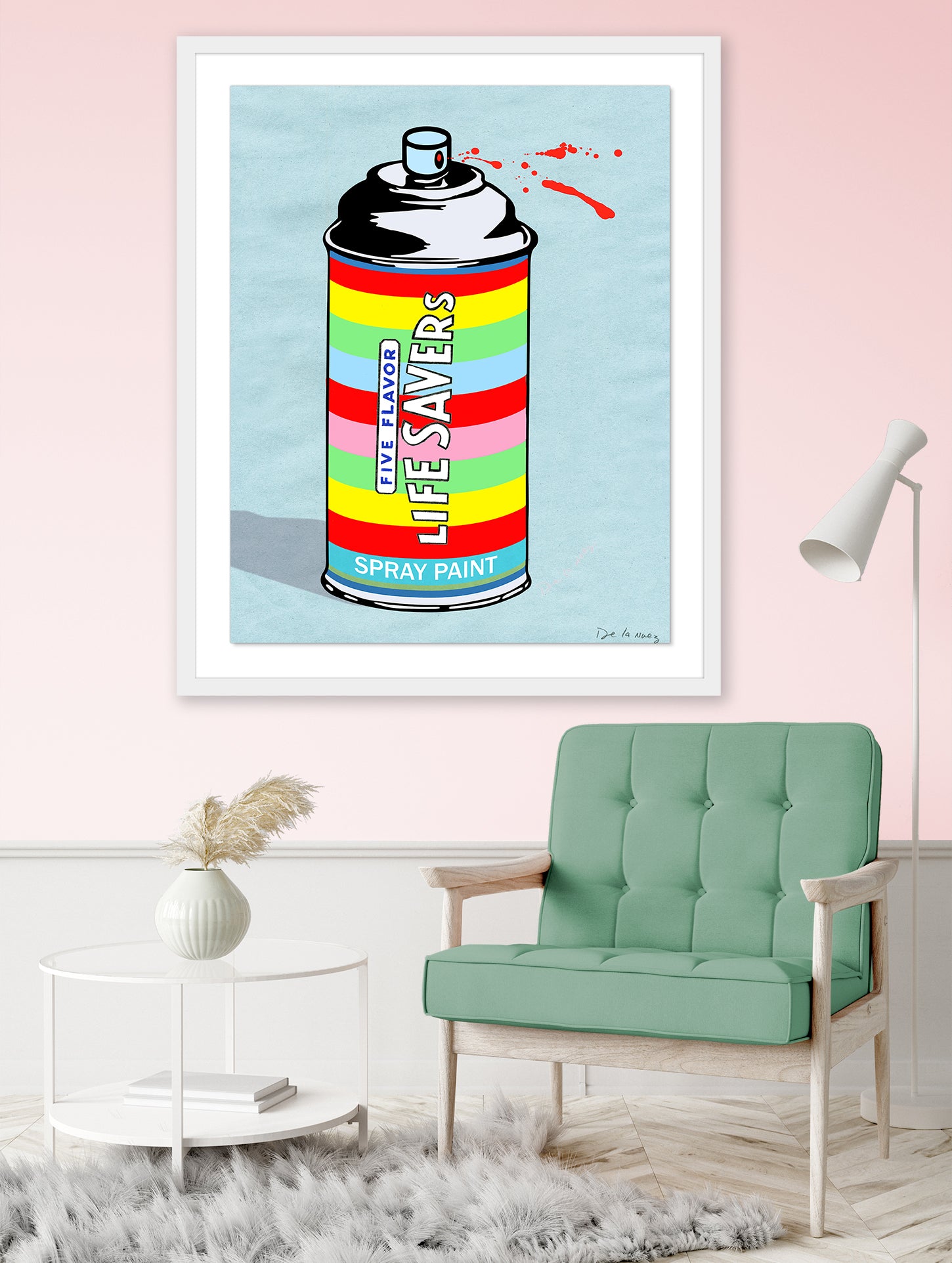 king of pop art nelson de la nuez lifesavers candy spray paint framed mixed media