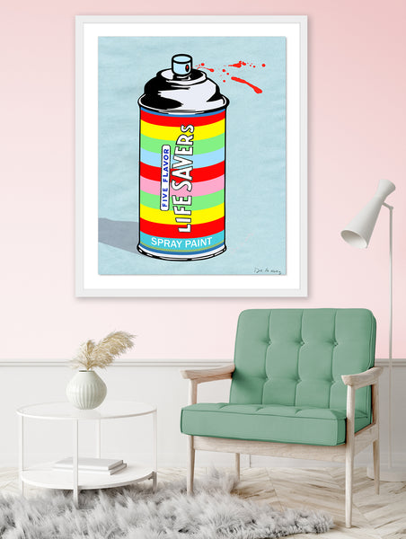 king of pop art nelson de la nuez lifesavers candy spray paint framed mixed media