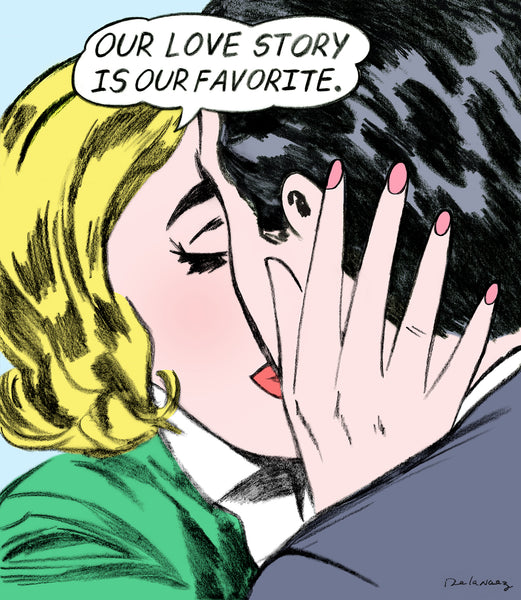 king of pop art nelson de la nuez love story couple romance kiss