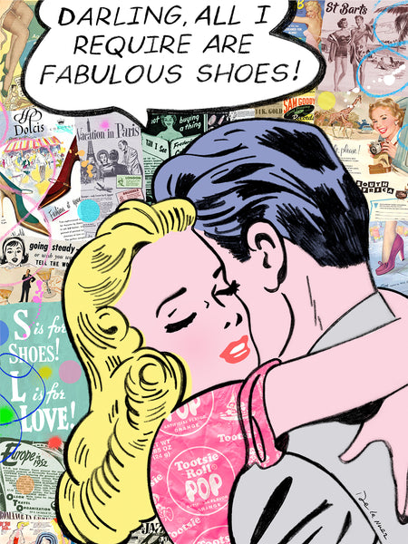 king of pop art nelson de la nuez material girl print fabulous shoes shopping fashion couple