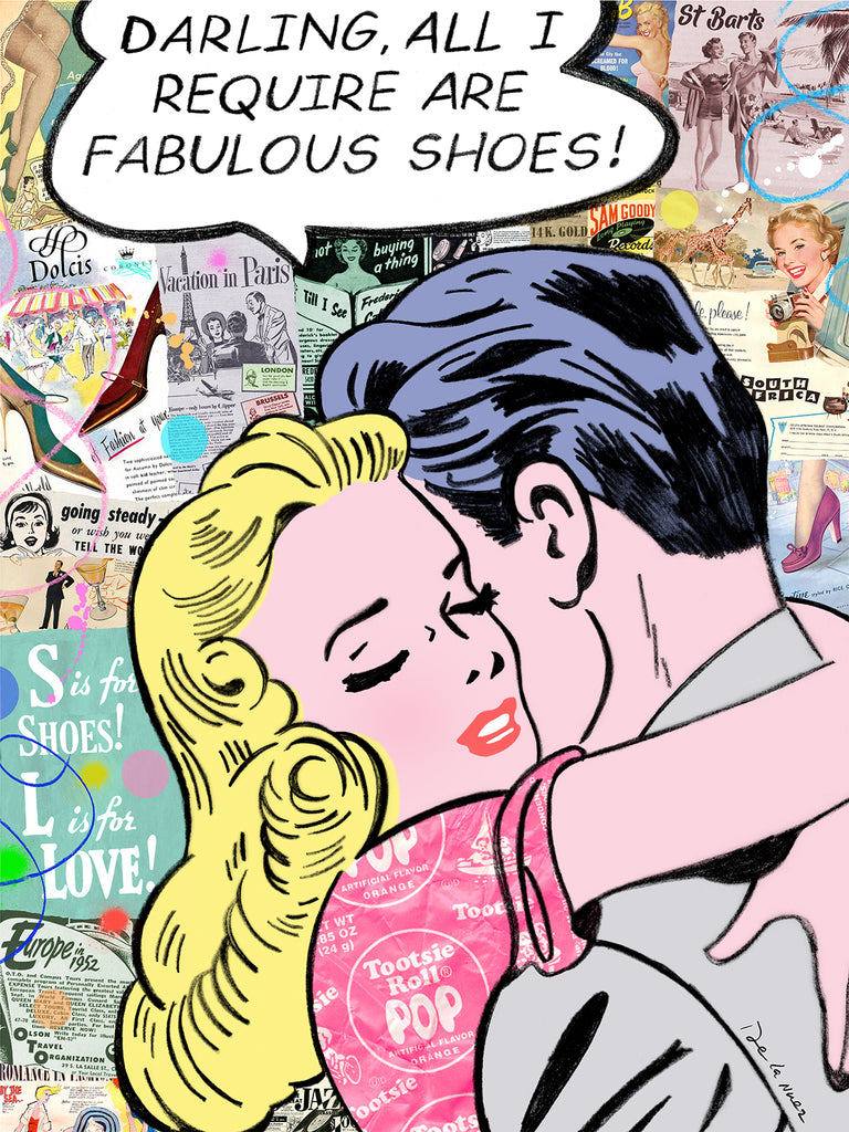 king of pop art nelson de la nuez material girl print fabulous shoes shopping fashion couple