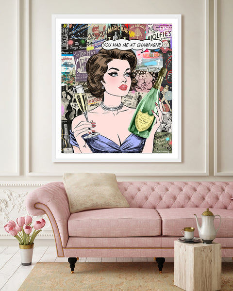 more bubbly nelson de la nuez pop art king of pop art cocktail champagne champs wine pop artist king of pop art