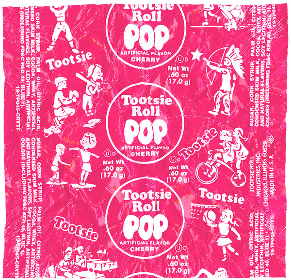 king of pop art nelson de la nuez sweet cherry lollipop tootsie roll candy vintage
