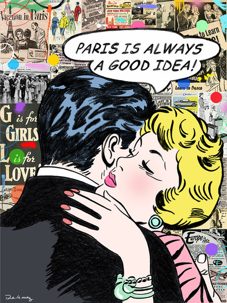 king of pop art nelson de la nuez the glamorous life print love romance couple paris france travel vacation material girl glamor glamour