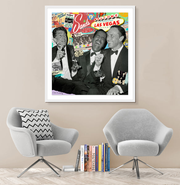 king of pop art nelson de la nuez the rat pack mixed media frank sinatra dean martin sammy davis jr. las vegas music film
