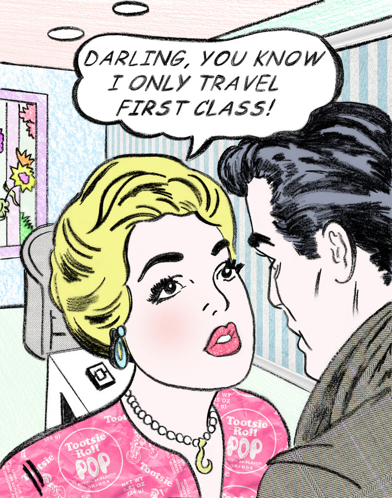 king of pop art nelson de la nuez the good life print first class travel vacation couple material girl
