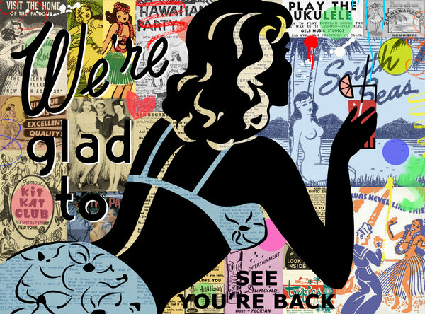 king of pop art nelson de la nuez wish you were here print travel vacation hawaii island beach swimming