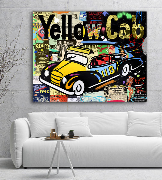 nelson de la nuez king of pop art havana cuba yellow cab