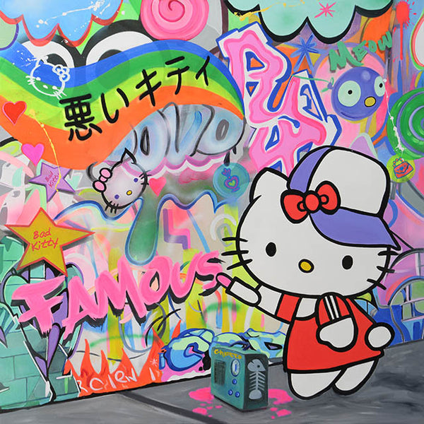 king of pop art nelson de la nuez bad kitty print famous graffiti street art