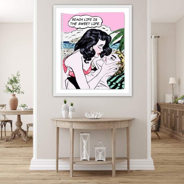 king of pop art nelson de la nuez beach life is the sweet life couple romance vacation swimming summer