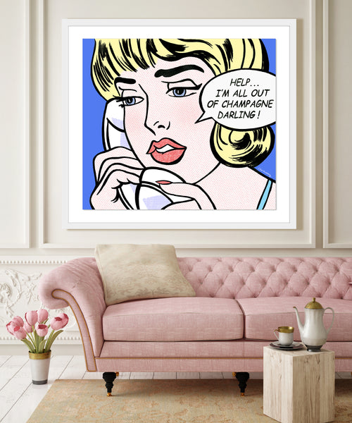 king of pop art nelson de la nuez champagne problems framed mixed media material girl