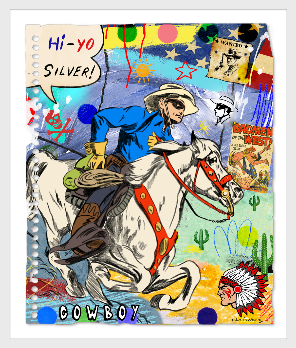 Hi-Yo Silver Mixed Media - FRAMED, Signed