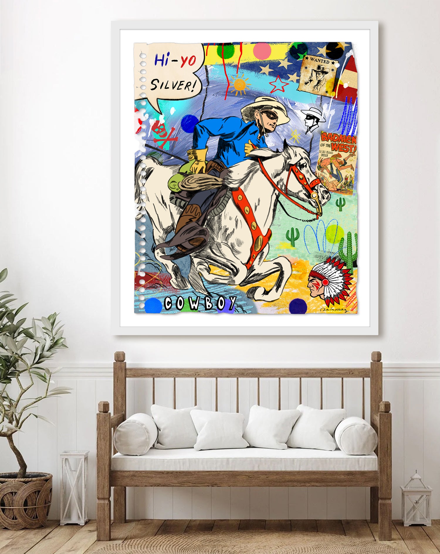 king of pop art nelson de la nuez hi yo silver cowboy horse desert wild west route 66