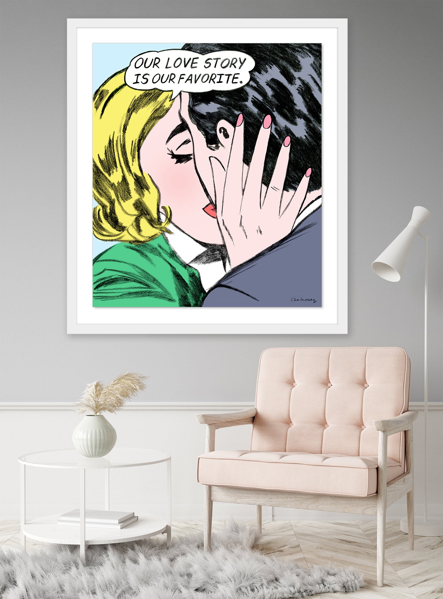 king of pop art nelson de la nuez love story couple romance kiss