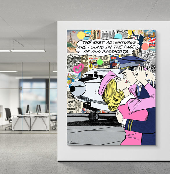 King of Pop Art Nelson De La Nuez Travel The World is Ours Jetsetter Painting luxury love and adventure