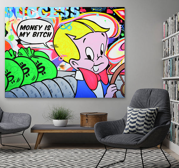 money, wealth, humor, rich, finance, luxury, Nelson De La Nuez, king of pop art