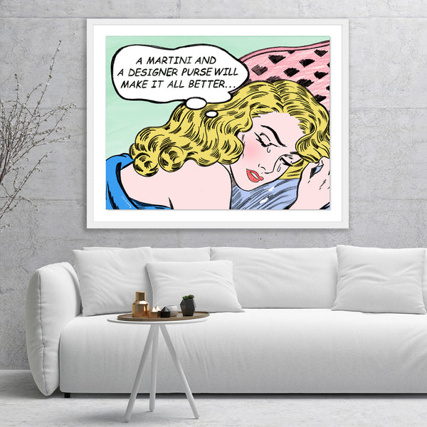 king of pop art nelson de la nuez new attitude mixed media designer purse martini material girl