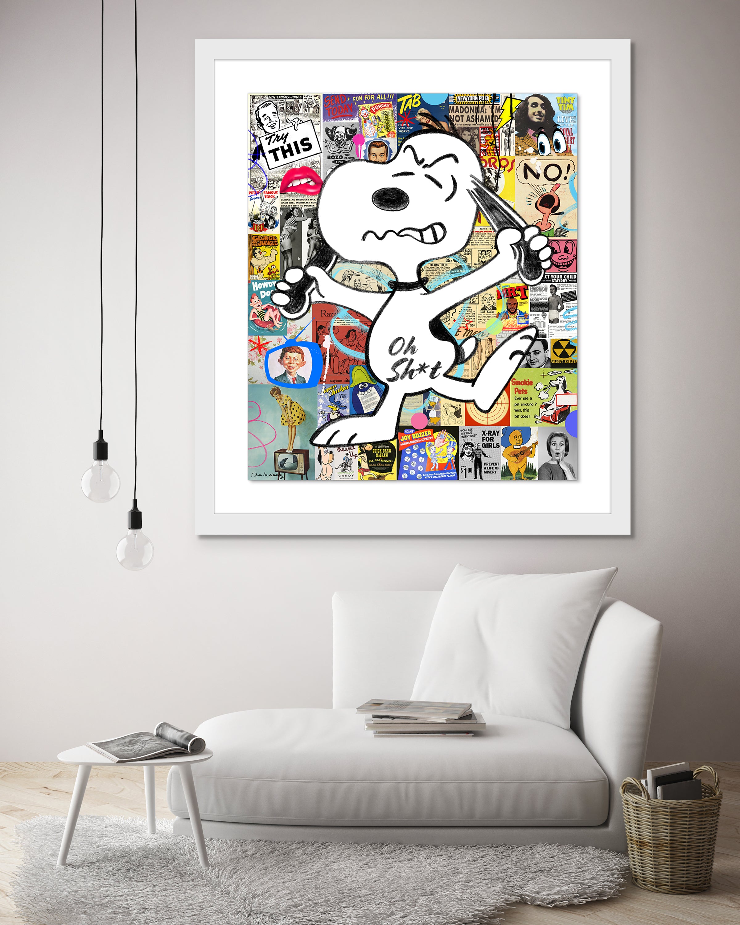 king of pop art nelson de la nuez oh shit dog puppy snoopy peanuts