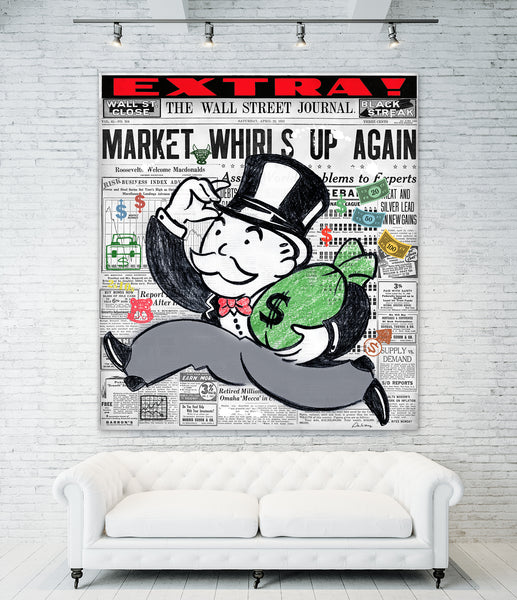 monopoly art monopoly pop art Wall street stock market hand painted one of a kind Nelson De La Nuez King of Pop Art investment banker artwork trader