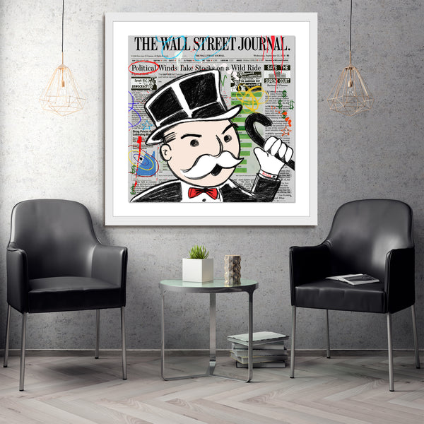 Wall Street Frenzy Nelson De La Nuez pop art stock market day trading finance monopoly banker