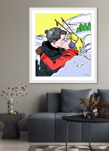 Winter wonderland skiing ski snow Nelson De La Nuez pop art