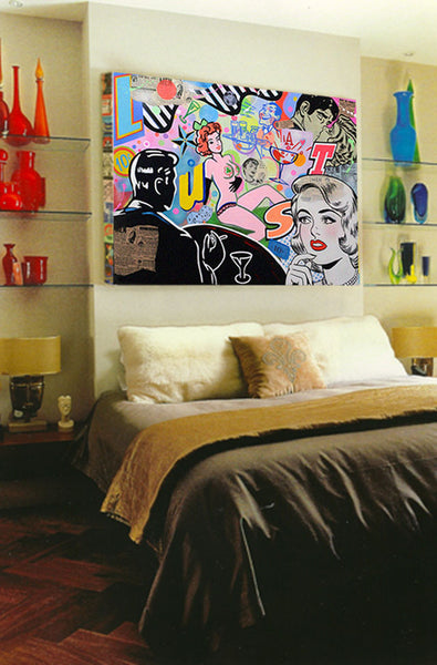 king of pop art nelson de la nuez art painting in ultra chic penthouse