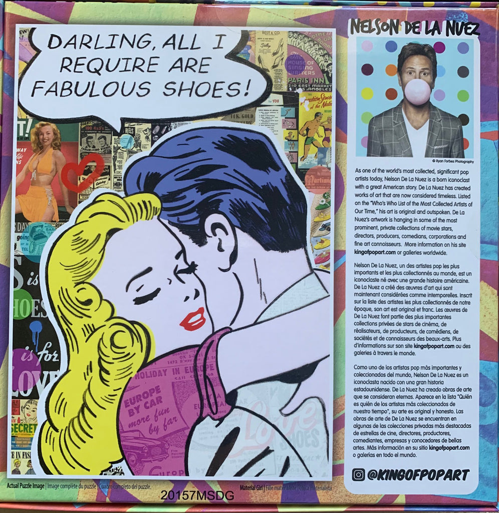 material girl puzzle shoes shopping de la nuez pop art
