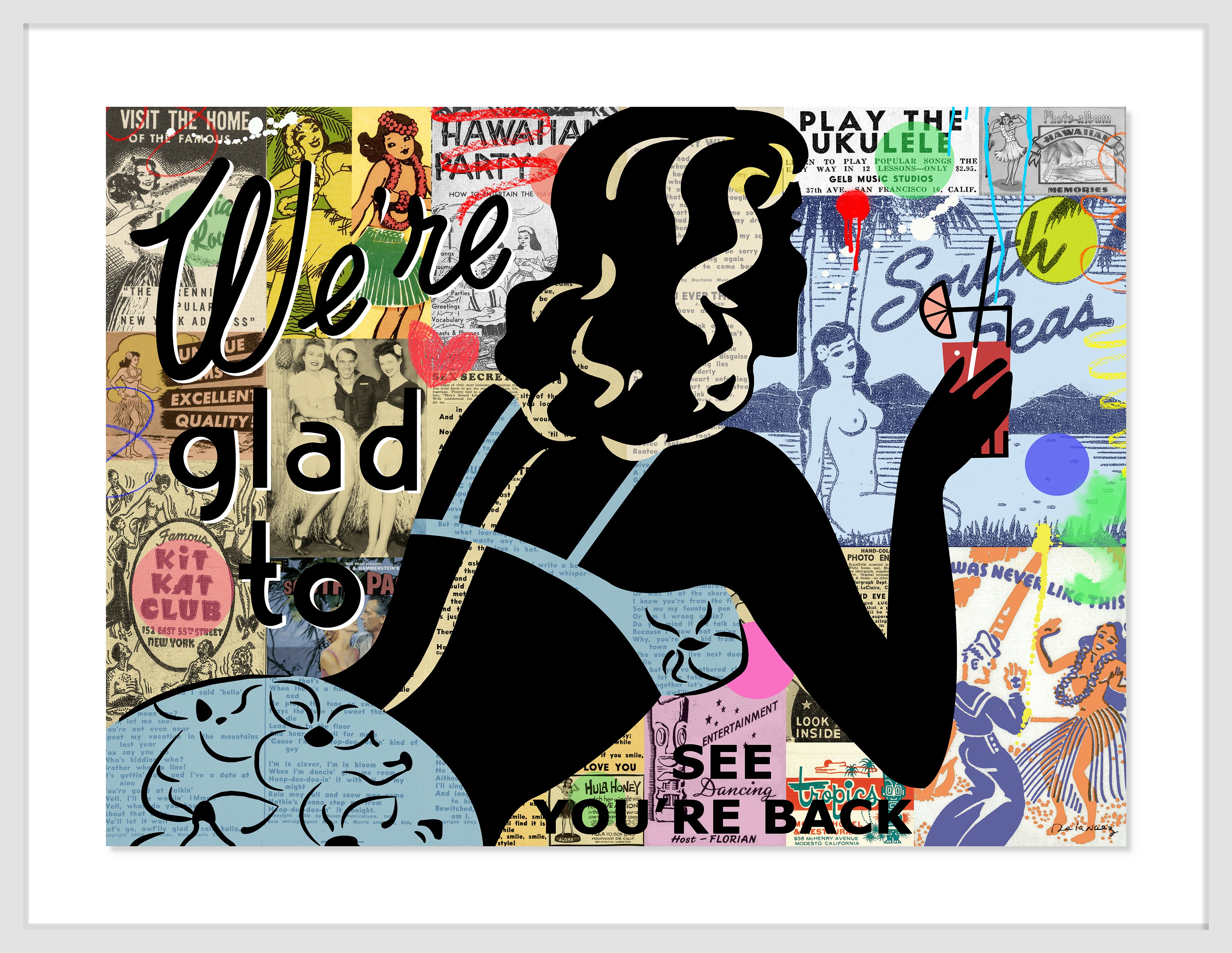 Wish You Were Here Mixed Media - FRAMED, Signed