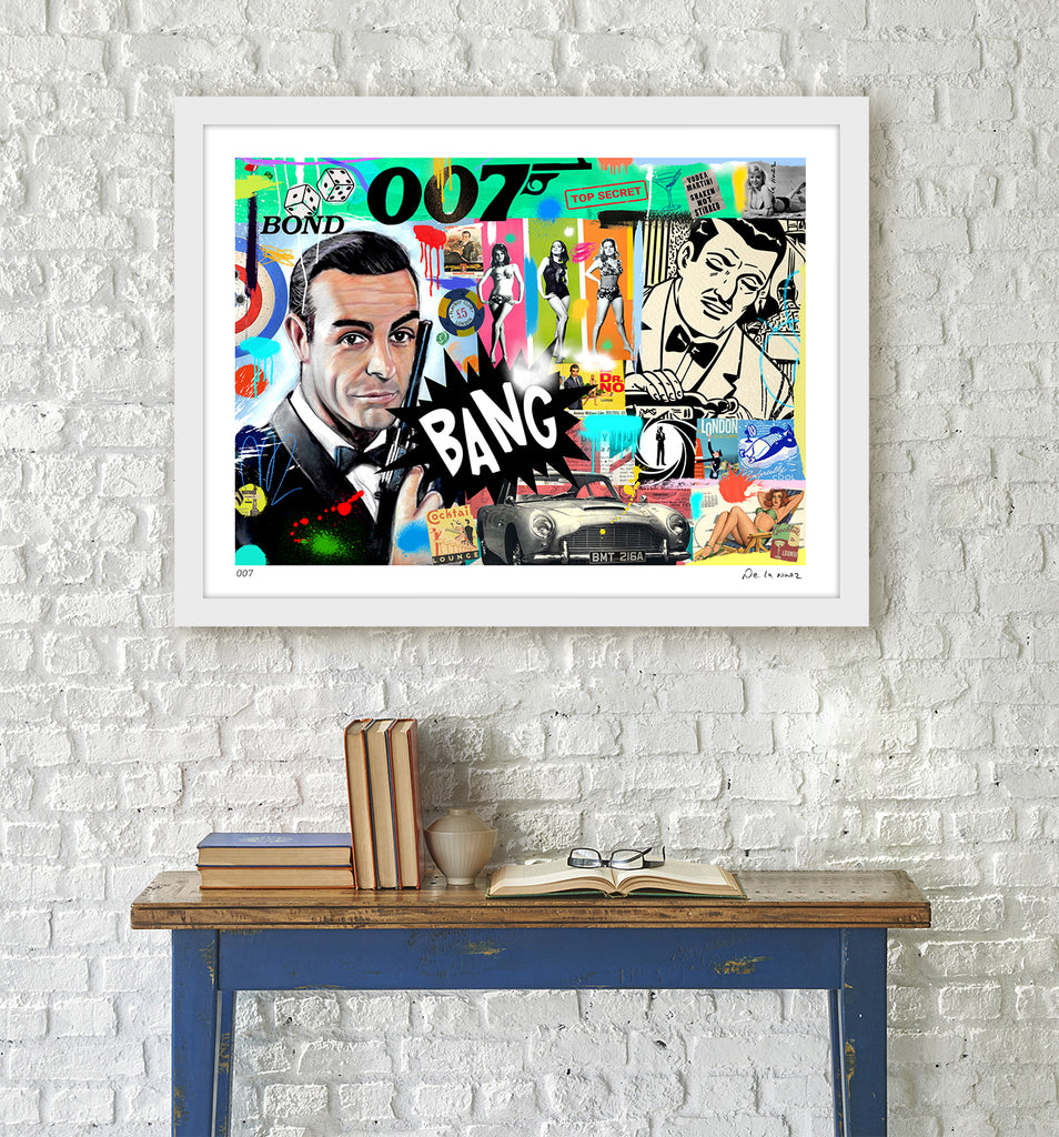 james bond 007 nelson de la nuez pop art copyrighted contemporary art king of pop art film goldfinger
