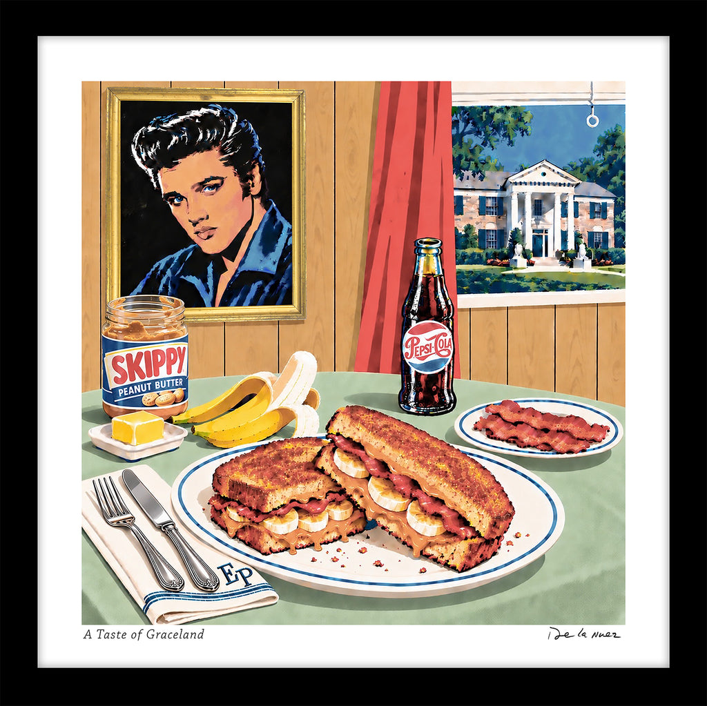 king of rock and roll elvis Presley peanut butter banana sandwich nelson de la nuez pop art