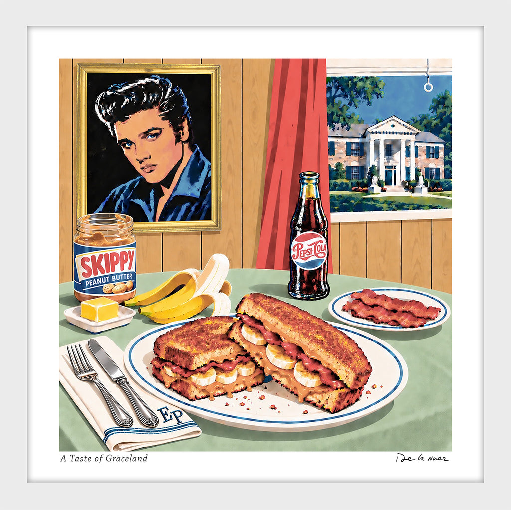 king of rock and roll elvis Presley peanut butter banana sandwich nelson de la nuez pop art